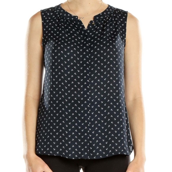 Banana Republic Navy Blue Anchor Tank Women’s Size 4 Petite - Picture 13 of 13